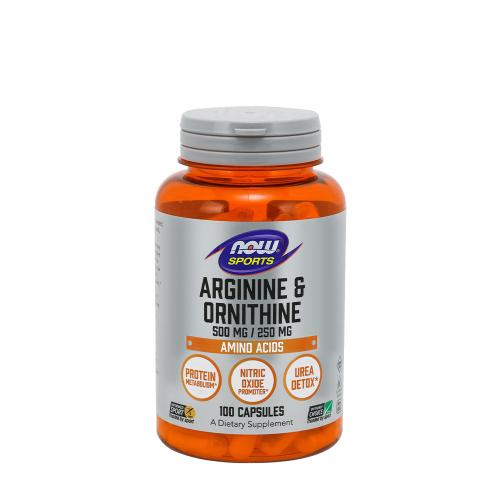 Now Foods Arginin & Ornitin (Arginine & Ornithine) 500/250 mg - Aminosav keverék (100 Kapszula)
