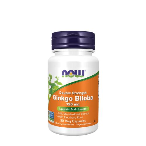 Ginkgo Biloba, Double Strength 120 mg - Erős Páfrányfenyő kivonat (50 Veg Kapszula)