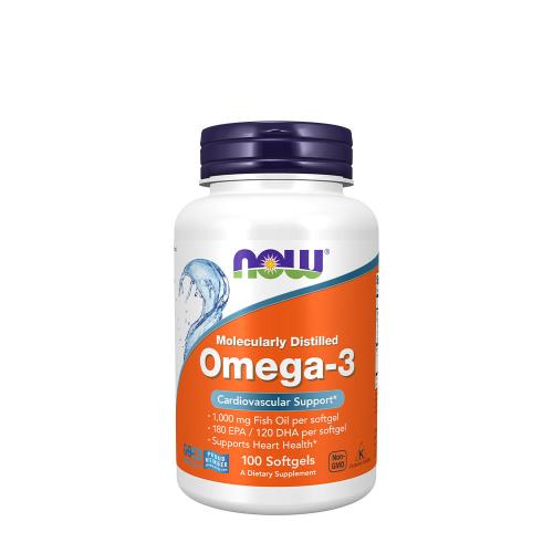 Now Foods Káros Anyag Mentes Omega-3 Halolaj lágykapszula (Molecularly Distilled) (100 Lágykapszula)
