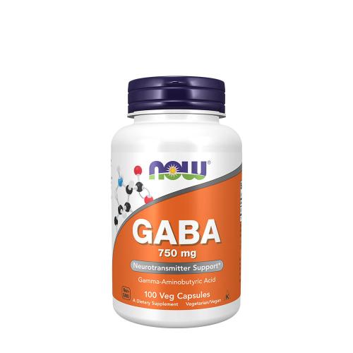 Now Foods GABA 750 mg - Gamma-amino-vajsav (100 Veg Kapszula)