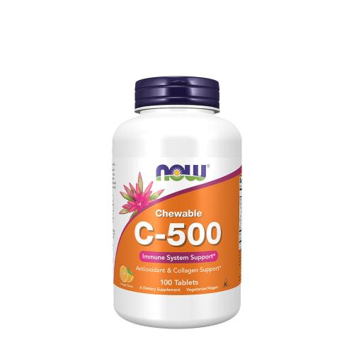 Now Foods C-vitamin 500 mg rágótabletta - Vitamin C-500 Chewable (100 Szopogató Tabletta, Narancs)