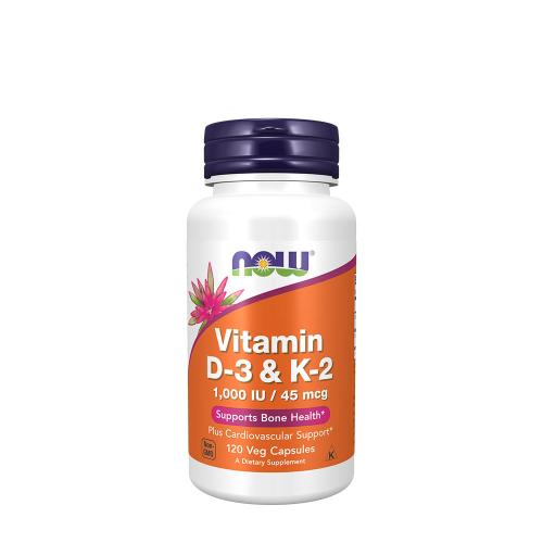 Now Foods D3-vitamin és K2-vitamin (120 Veg Kapszula)