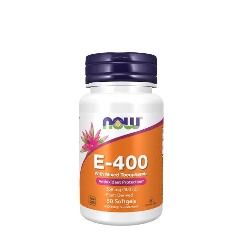Now Foods E-vitamin 400 NE lágykapszula Természetes Kevert Tokoferolokkal (50 Lágykapszula)