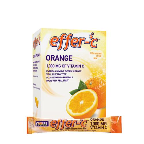 Now Foods Effer-C™ C-Vitamin Italpor (30/Doboz, Narancs)