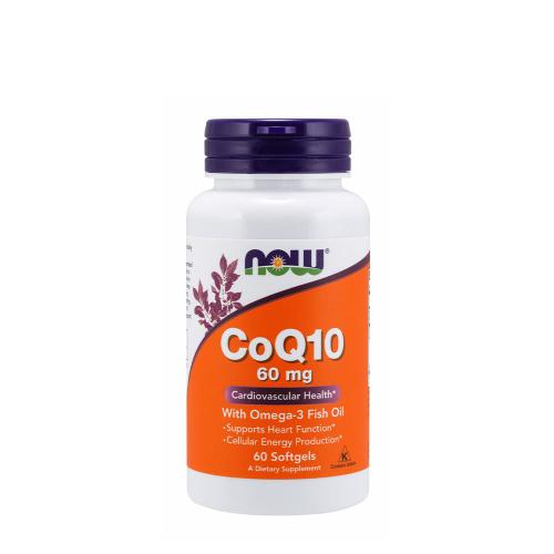 Now Foods Coq10 60 mg With Omega 3 Fish Oil - Q10 Koenzim Omega-3 Halolajjal (60 Lágykapszula)