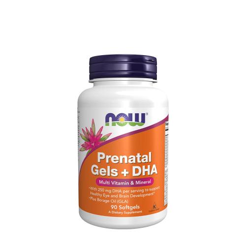 Now Foods Terhesvitamin + DHA kapszula - Prenatal Gels + DHA (90 Lágykapszula)