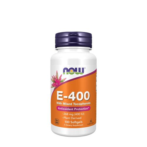 Now Foods E-400 Vitamin kapszula Tokoferolokkal - Vitamin E-400 With Mixed Tocopherols (100 Lágykapszula)