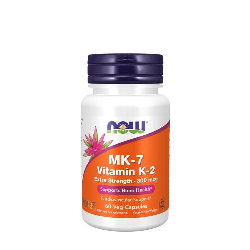 Now Foods K2-vitamin (MK-7) 300 mcg kapszula - MK-7 Vitamin K-2, Extra Strength 300 mcg (60 Veg Kapszula)