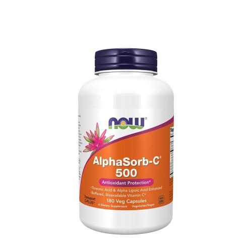 Now Foods Pufferált, Bioaktív AlphaSorb-C™ C-vitamin 500 mg (180 Veg Kapszula)