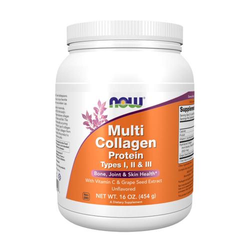 Now Foods Multi Collagen Protein Types I, II & III Powder - Kollagén Komplex (454 g)