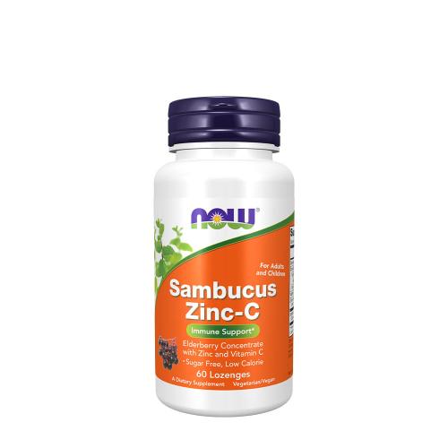 Now Foods Sambucus Zinc-C - Bodza koncentrátum (60 Szopogató Tabletta)