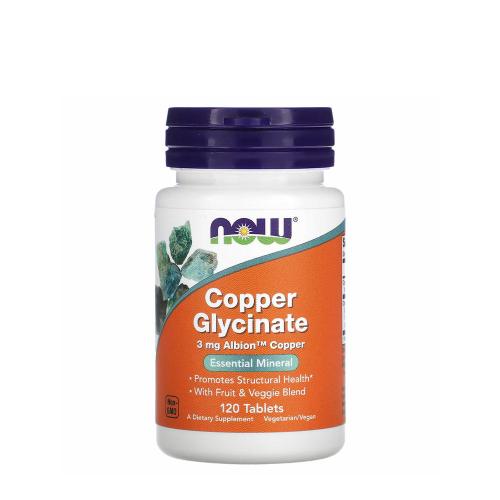 Now Foods Copper Glycinate 3 mg (120 Tabletta)