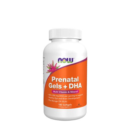 Now Foods Terhesvitamin + DHA kapszula - Prenatal Gels + DHA (180 Lágykapszula)