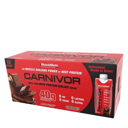 MuscleMeds Carnivor RTD 12x500ml Marhafehérje Shake  (12 Csomag, Csokoládé)