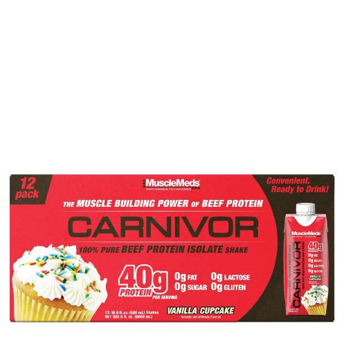 MuscleMeds Carnivor RTD - Marhafehérje Shake  (12 Csomag, Vaníliás süti)