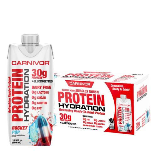 MuscleMeds Carnivor RTD - Marhafehérje Shake  (12 Csomag, Rocket Pop)