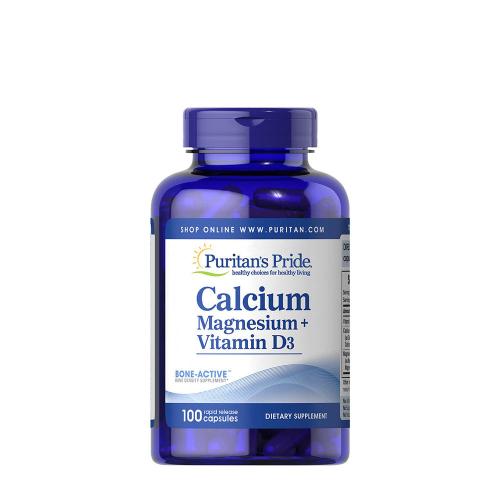 Puritan's Pride Kalcium, Magnézium-citrát és D-vitamin (100 Kapszula)