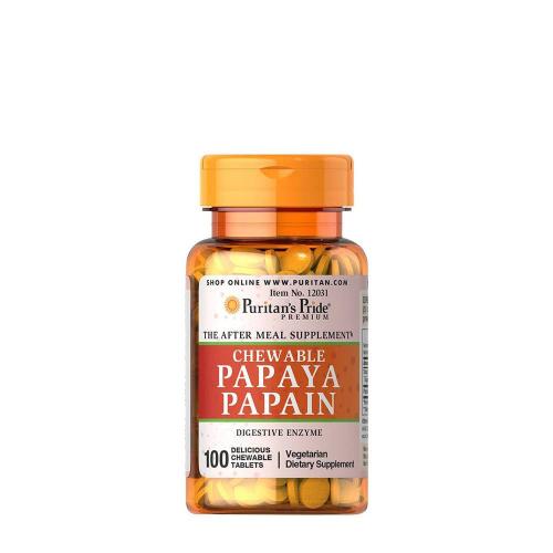 Puritan's Pride Papaya Papain - Emésztőenzim rágótabletta (100 Rágótabletta)