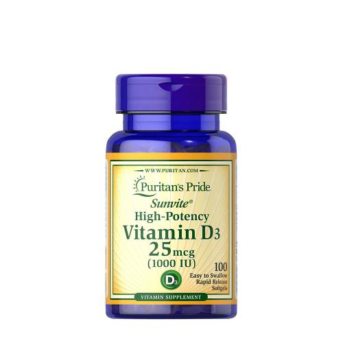 Puritan's Pride D3-vitamin 1000 NE (25 mcg) (100 Lágykapszula)