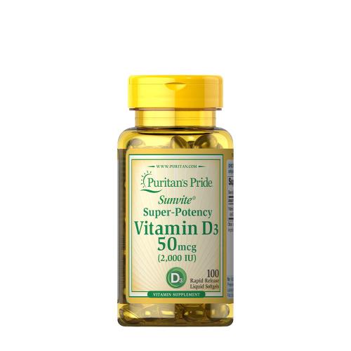 Puritan's Pride D3-vitamin 2000 NE (50 mcg) (100 Lágykapszula)