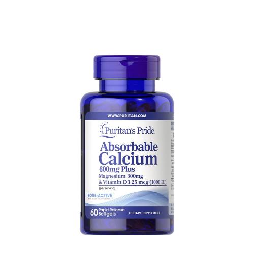 Puritan's Pride Kalcium 600 mg Magnézium 300 mg és D-vitamin 1000 NE (60 Lágykapszula)