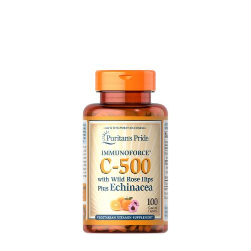 Puritan's Pride C-vitamin 500 mg kapszula Csipkebogyóval és Kasvirággal (100 Kapszula)