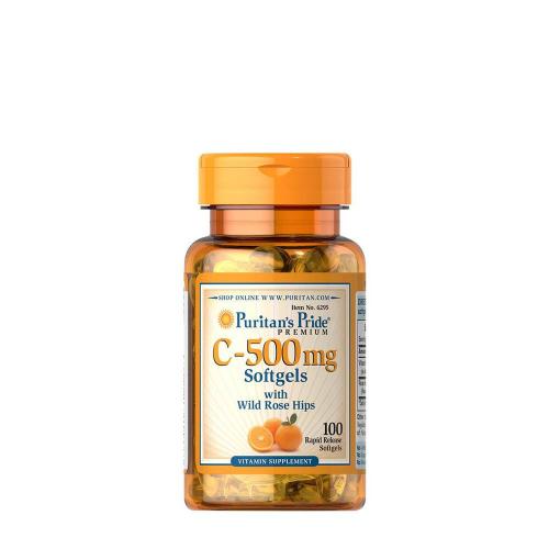 Puritan's Pride C-vitamin 500 mg lágykapszula Csipkebogyóval (100 Lágykapszula)