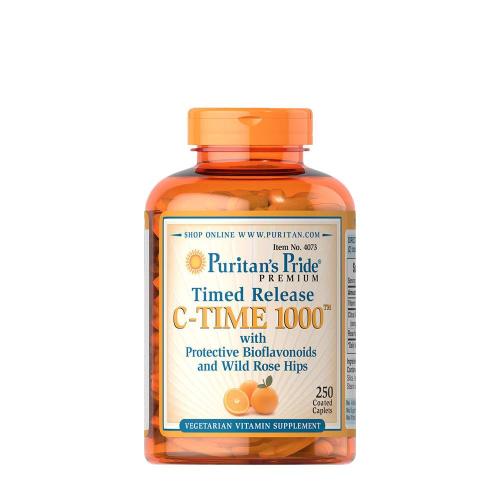 Puritan's Pride C-vitamin 1000 mg Elnyújtott Felszívódású kapszula Csipkebogyóval (250 Kapszula)