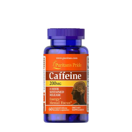 Puritan's Pride Koffein kapszula 200 mg - Nyújtott Felszívódású (60 Kapszula)