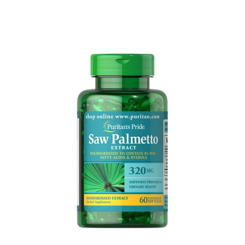 Puritan's Pride Standardizált Fűrészpálma Kivonat 320 mg lágykapszula - Saw Palmetto Standardized Extract (60 Lágykapszula)