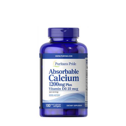 Puritan's Pride Kalcium 1200 mg és D-vitamin 1000 NE (100 Lágykapszula)