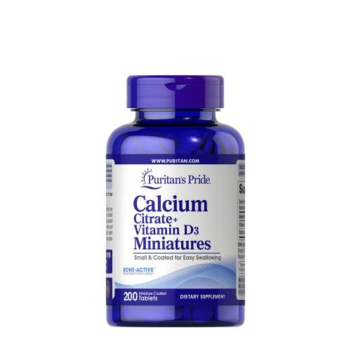 Puritan's Pride Kalcium-citrát Hozzáadott D-vitaminnal (200 Mini Bevonatos Tabletta)