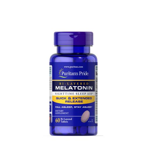 Puritan's Pride Melatonin 5 mg - Alvás Támogató Vitamin két rétegű (60 Bi-Layered Tabletta)