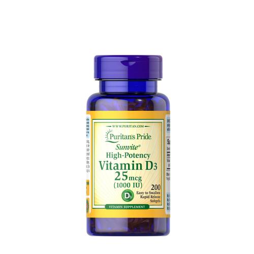 Puritan's Pride D3-vitamin 1000 NE (25 mcg) (200 Lágykapszula)