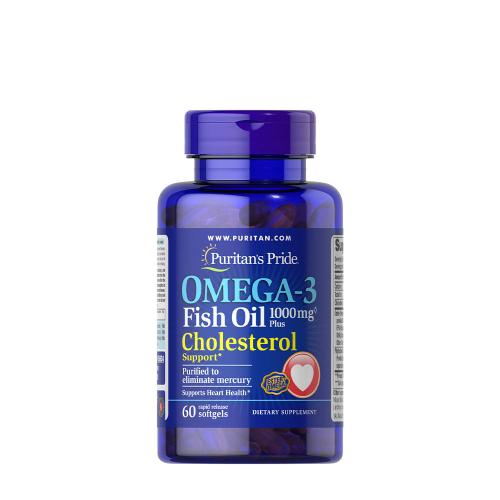 Puritan's Pride Omega-3 Halolaj kapszula - Omega-3 Fish Oil Plus Cholesterol Support (60 Lágykapszula)