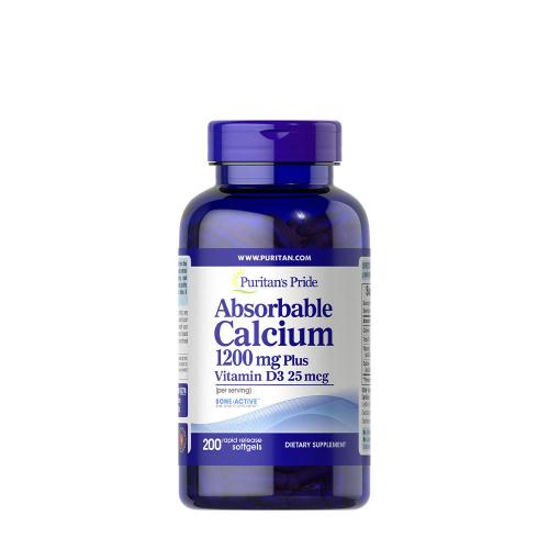 Puritan's Pride Kalcium 1200 mg és D-vitamin 1000 NE (200 Lágykapszula)