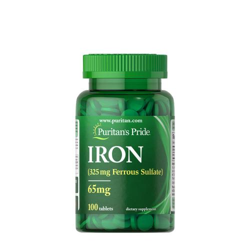 Puritan's Pride Vas 65 mg (Vas-szulfát 325 mg) - Iron 65 mg (Ferrous Sulfate 325 mg) (100 Tabletta)