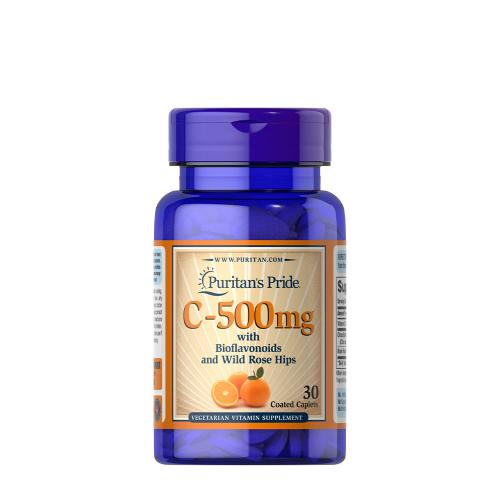 Puritan's Pride C-Vitamin 500 mg kapszula Bioflavonoidokkal és Csipkebogyóval (30 Kapszula)