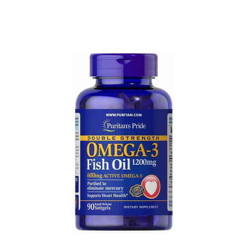 Puritan's Pride Double Strength Omega-3 Fish Oil - Extra Erős Omega-3  (90 Lágykapszula)