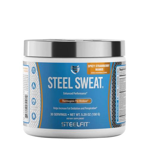 Steelfit Steel Sweat - Zsírégető Italpor Kardió Edzéshez  (150 g, Spicy Strawberry Mango)