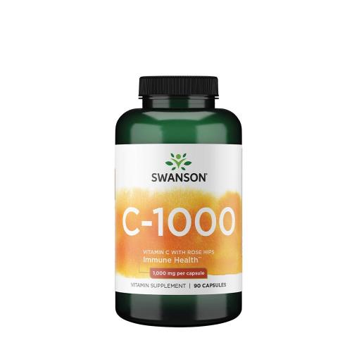 Swanson Vitamin C with Rose Hips - C-Vitamin Csipkebogyóval (90 Kapszula)
