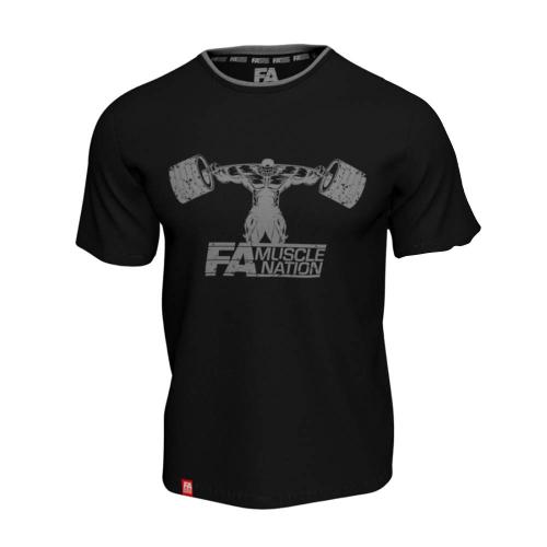 FA - Fitness Authority Edzős Póló (Méret: S) - T-Shirt Double Neck (S, Fekete)