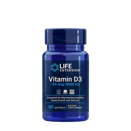 Life Extension D3-vitamin 125 mcg (5000 IU) (60 Lágykapszula)