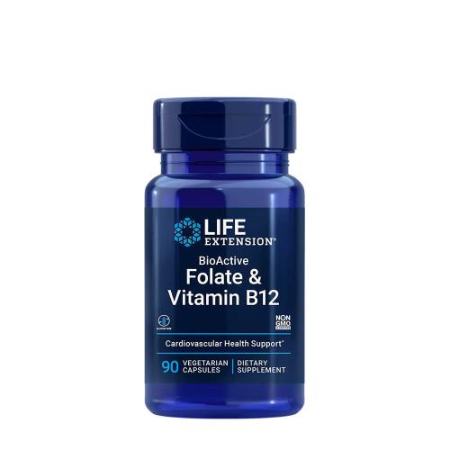Life Extension Bioaktív Folsav és B12-vitamin kapszula - BioActive Folate & Vitamin B12 (90 Veg Kapszula)