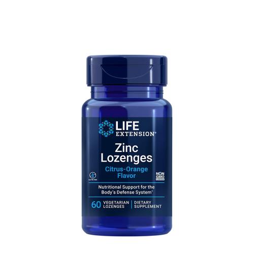 Life Extension Zinc Lozenges - Cink Rágótabletta (Citrus-narancs ízű) (60 Szopogató Tabletta)