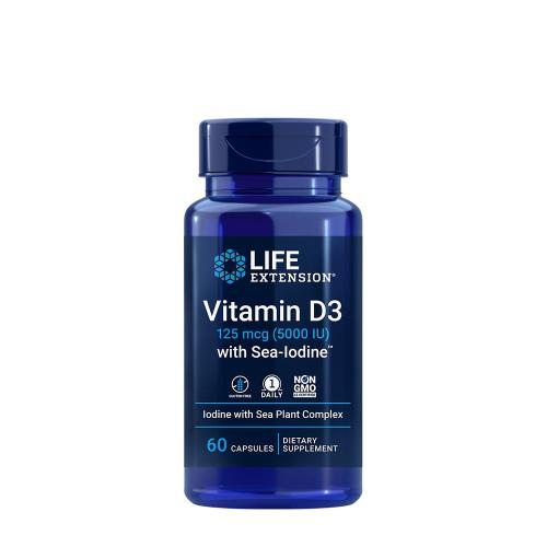 Life Extension Vitamin D3 with Sea-Iodine™ - D-vitamin tengeri algával (60 Kapszula)