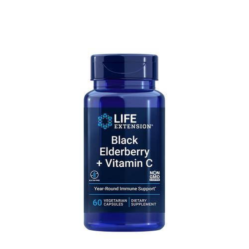Life Extension Black Elderberry + Vitamin C - Fekete Bodza C-vitaminnal (60 Veg Kapszula)