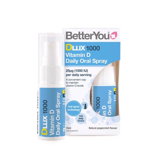 BetterYou Dlux D-vitamin 1000 NE Szájspray (15 ml, Természetes Borsmenta)