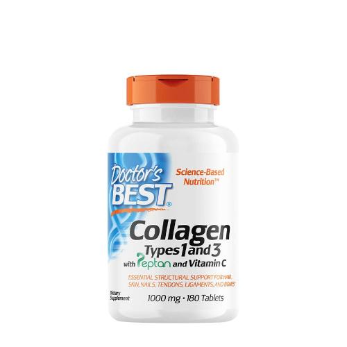 Doctor's Best 1. és 3. Típusú Kollagén + C-Vitamin 1000 mg tabletta - Collagen Types 1 and 3 (180 Tabletta)