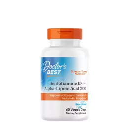   Doctor's Best Benfotiamin kapszula Alfa-liponsavval - Benfotiamine 150 + Alpha-Lipoic Acid 300 (60 Veggie Kapszula)